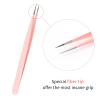 FADLASH Precision Lash Tweezers - Straight Fiber Tip Eyelash Extension Tweezers - Professional Artist Tech Work Kit - Pink view 3