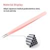 FADLASH Precision Lash Tweezers - Straight Fiber Tip Eyelash Extension Tweezers - Professional Artist Tech Work Kit - Pink view 4