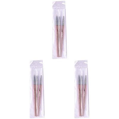 Beaupretty 9pcs Rose Gold Nail Art Liner Brush for Manicure Lightweight and Nail Brushes for Salon and Home Use