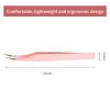 Pink Dolphin-shaped Eyelash Tweezers for Extensions - Curved, Fine, Angled view 4