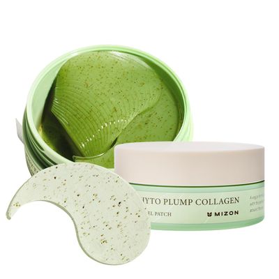 MIZON Phyto Plump Collagen Eye Gel Patch with Moringa, Triple Hyaluronic Acid, and Botanical Extracts for Brightening, Hydration, and Elasticity  60pcs  Improves Vitality and Glow