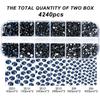 4240Pcs Montana Flatback Rhinestones 6 Sizes Crystal Diamonds for Nail Art Crafts Clothes Shoes with Tweezers and Picking Pen view 3