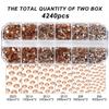4240Pcs Champagne Flatback Rhinestones 6 Sizes Crystal Diamonds for Nail Art Crafts Clothes Shoes with Tweezers and Picking Pen view 3