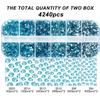 4240Pcs Aquamarine Flatback Rhinestones 6 Sizes Crystal Diamonds for Nail Art Crafts Clothes Shoes with Tweezers and Picking Pen view 3
