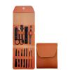 Nail Clipper Set, 12PCS Manicure Set Fingernail Clippers Kit Black Stainless Steel Pedicure and Manicure Kit with Brown PU Leather Case view 1