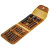 Nail Clipper Set, 12PCS Manicure Set Fingernail Clippers Kit Black Stainless Steel Pedicure and Manicure Kit with Brown PU Leather Case view 3