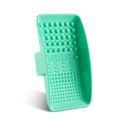 Portable Textured Brush Cleaner Cleansing Palette Silicone Mat Washing Tool Brush Scrubber for Removing Oil & Impurities from Brush Bristles,Mess Free, Cruelty Free, Extend Brush Life, Green