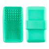 Portable Textured Brush Cleaner Cleansing Palette Silicone Mat Washing Tool Brush Scrubber for Removing Oil & Impurities from Brush Bristles,Mess Free, Cruelty Free, Extend Brush Life, Green view 3