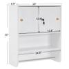 BarberPub Wall Mounted Styling Station Storage Cabinet with Sliding Doors Salon Beauty Spa Equipment for Barber Salon 2204 (White) view 3