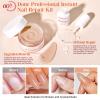 AZUREBEAUTY Nail Repair Kit Transparent Nude Brown Broken Cracked Split Weak Nails, Ideal Solution Emergency Easy Quick Fix Dip Powder 28 g 1 Oz Quick-Drying Repair Glue 10 ml Nail File & Nail Buffer view 3