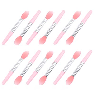 FRCOLOR 12pcs Silicone Lip Brushes Lip Mask Applicator for Makeup Transparent Handle Friends Special Occasions