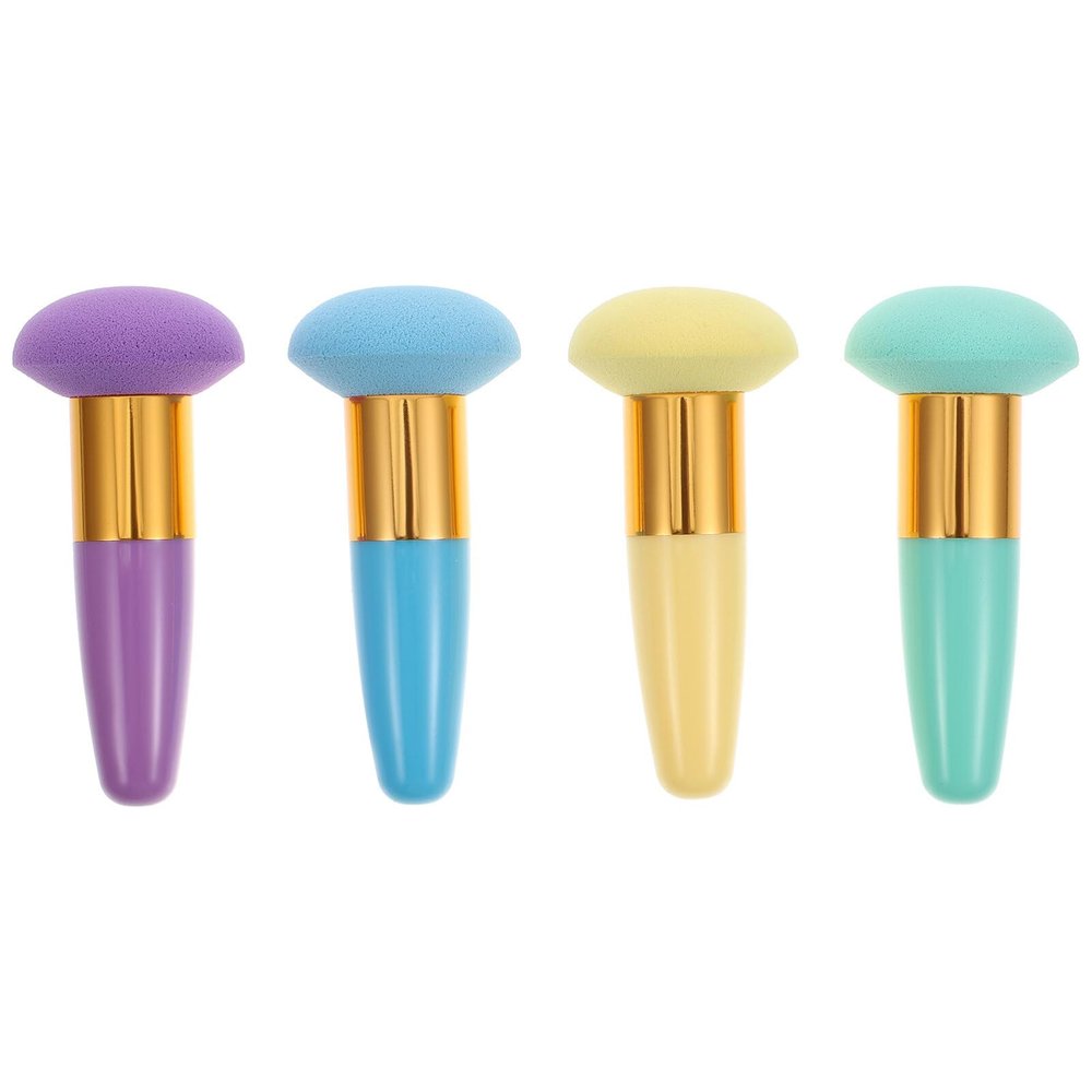 4Pcs Makeup Sponge Cosmetic Puff Latex Face Sponge Beauty Puff Makeup Brush Mushroom with Handle Foundation Tools Set 2