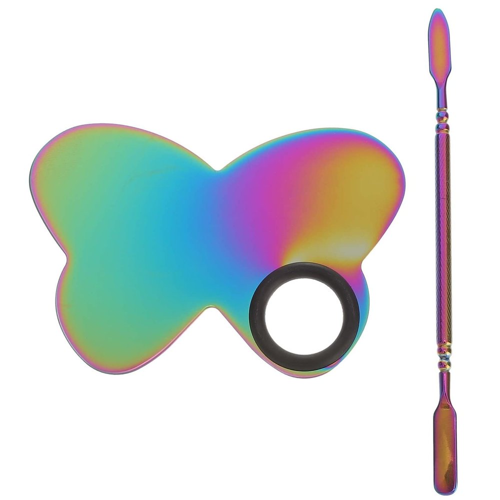 Mobestech Nail Art Palette Mixing Tray Spatula 10 Makeup Palette Set for Foundation Pigment Mixing Professional Nail Art Tools