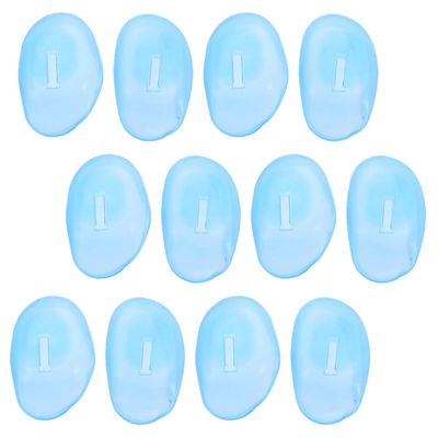 COHEALI 12pcs Silicone Ear Covers for Hair Dyeing Ear Protectors for Bathing and Hair Treatments Comfortable Earmuffs for Salons and Home Use Sky