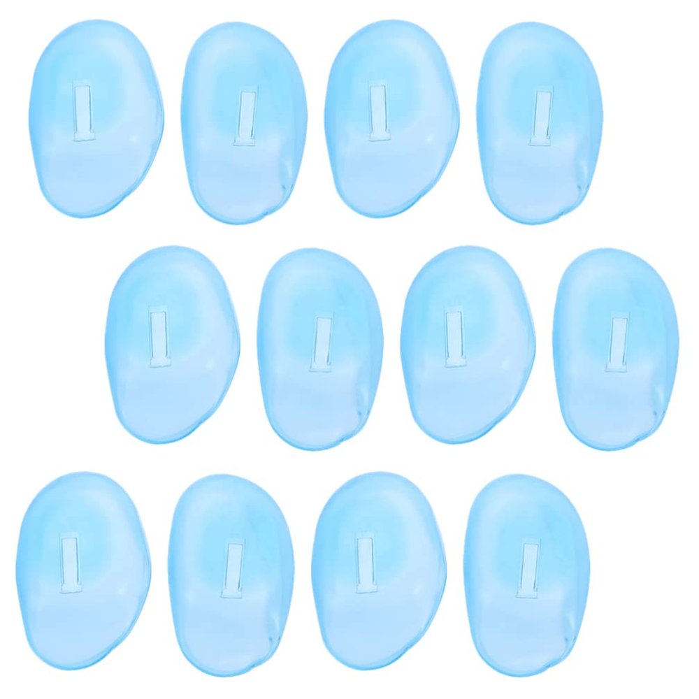 COHEALI 12pcs Silicone Ear Covers for Hair Dyeing Ear Protectors for Bathing and Hair Treatments Comfortable Earmuffs for Salons and Home Use Sky