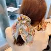 AAMMII Chiffonprint Flower Headband for Girls Pearl Head Band Light Blue view 3