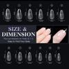 Gelike EC Extra Short Almond Gel Nail Tips Kit for Soak Off,Full Cover Soft Nail Tips,Pre-buff PMMA Resin,Clear Ultra-Thin Design,12 Sizes,240 Pieces view 2