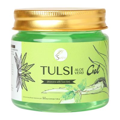 SVATV Tulsi Aloe Vera Gel | Holy Basil Aloe Vera Gel | Moisturize the skin | Paraben & Sulfate Free - 200g | 7.05 Oz | 0.44 Lbs
