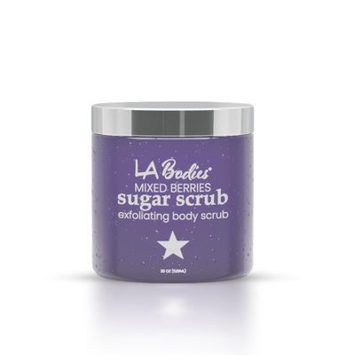 LA Bodies Sugar Scrub Exfoliating with Mix Berry and Other Natural Ingredients for Body Scrub and Foot Scrub - Soft Scrub for Nourishing Essential Skin Care, 20 oz (592 mL), Made in USA
