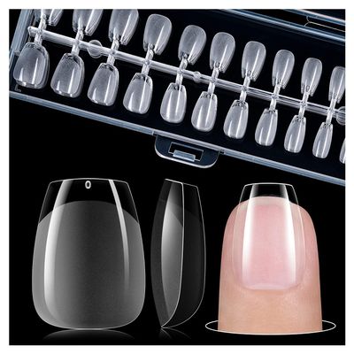 gelike ec Extra Short Soft Gel Nail Tips Kit for Soak Off Nail Extensions,Full Cover,Coffin Shaped,Pre-buff PMMA Resin,Clear Ultra-Thin Design,12 Sizes,240 Pieces,Extra Short Coffin