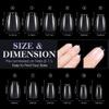 gelike ec Extra Short Soft Gel Nail Tips Kit for Soak Off Nail Extensions,Full Cover,Coffin Shaped,Pre-buff PMMA Resin,Clear Ultra-Thin Design,12 Sizes,240 Pieces,Extra Short Coffin view 2