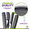 MARS Wellness 4 Piece Professional Comb Set Black BULK 20 Pack - USA MADE - Fine Pro Tail, Dresser Hair Comb Styling Comb - for Men Women - Parting Teasing and Styling view 2