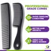 MARS Wellness 4 Piece Professional Comb Set Black BULK 20 Pack - USA MADE - Fine Pro Tail, Dresser Hair Comb Styling Comb - for Men Women - Parting Teasing and Styling view 3