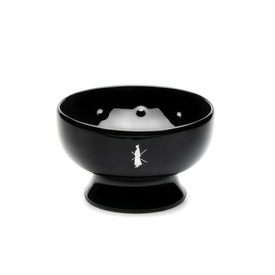 Tatara Porcelain shaving soap bowl, interior dimples for easy leather, 100% made in Portugal, ergonomic (dark)