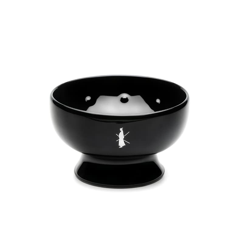 Tatara Porcelain shaving soap bowl, interior dimples for easy leather, 100% made in Portugal, ergonomic (dark)