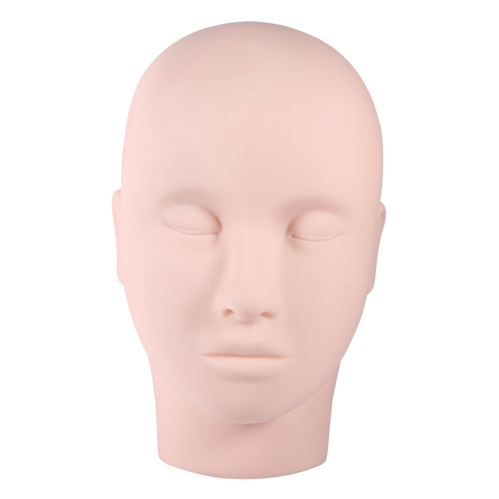 Injection Mannequin,1Pc Upgraded Makeup Eyelash Eyelashes Extensions Practice Soft Touch Rubber Practice Head Mannequin Training Head Model