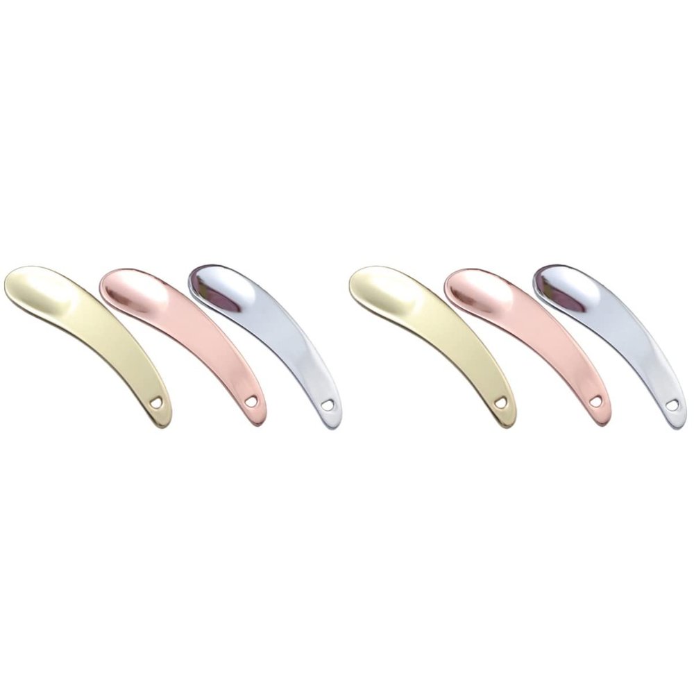 minkissy 6pcs Zinc Alloy Cosmetic Spoon Facial Cream Spatulas for Beauty Eye Cream Serum Application for Home Travel Use Easy to Clean