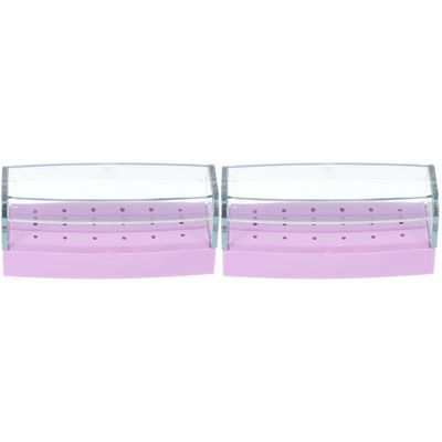 minkissy 2pcs Professional Nail Drill Bits Storage Box Nail Grinding Case Organizer for Easy Access and Storage Made from Plastic Material