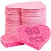 60-Count Compressed Facial Sponges | Makeup Remover Sponge | 100% Natural Cosmetic Spa Sponges for Facial Cleansing | Exfoliating Mask | Face Scrubber (Heart) view 1