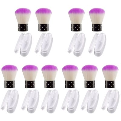 minkissy 10pcs Nail Duster Brush for Dip Powder Application Soft Mushroom Nail Dust Brush for Manicure and Pedicure for Home and Salon Use