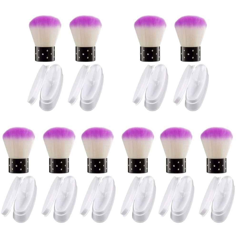 minkissy 10pcs Nail Duster Brush for Dip Powder Application Soft Mushroom Nail Dust Brush for Manicure and Pedicure for Home and Salon Use