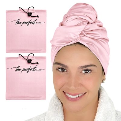 Microfiber Hair Towels Wrap for Women - Smooth as Silk - Anti-Frizz for Curly, Wavy, Straight Hair Girls - Plopping Essential - Fast Drying - Easier to Use Than a T-Shirt - 2 pack