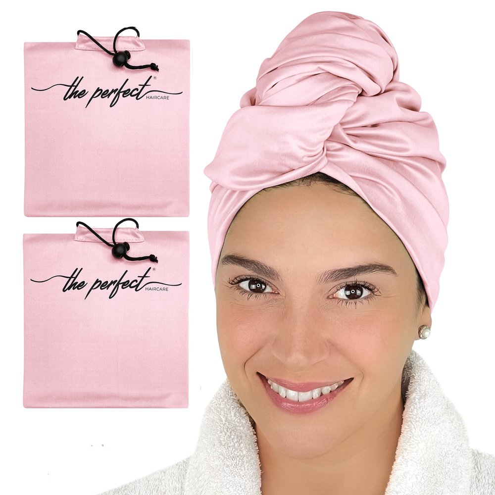 Microfiber Hair Towels Wrap for Women - Smooth as Silk - Anti-Frizz for Curly, Wavy, Straight Hair Girls - Plopping Essential - Fast Drying - Easier to Use Than a T-Shirt - 2 pack
