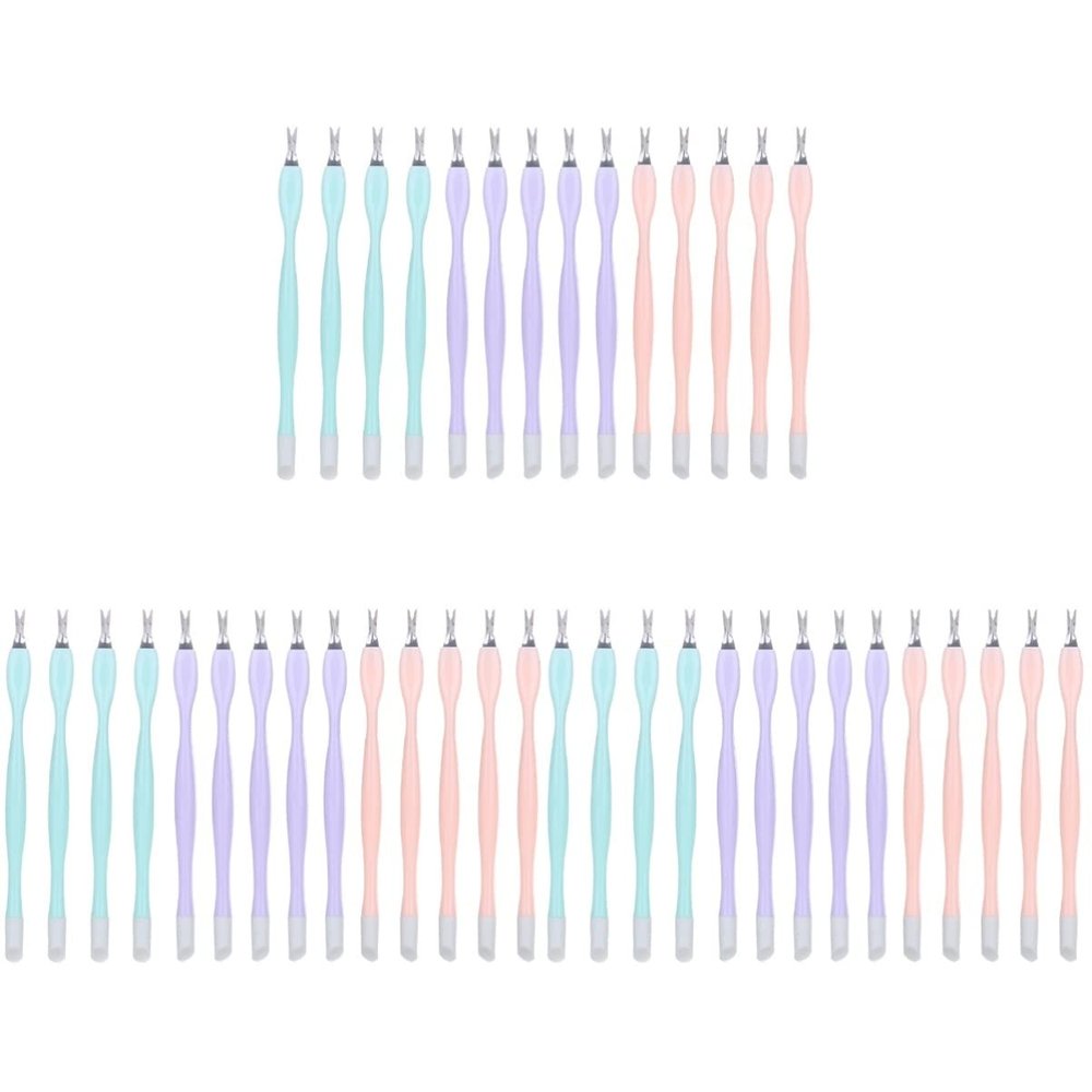 Beaupretty 90pcs Dead Skin Fork Nail Care Tool Dual-ended Cuticle Remover for Manicure Pedicure and Handle Random Colors