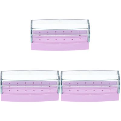 minkissy 3pcs Nail Drill Bit Storage Case Organizer for Polishing Stylish and Compact Design for Nail Art Practice for Home and Salon Use Plastic Material