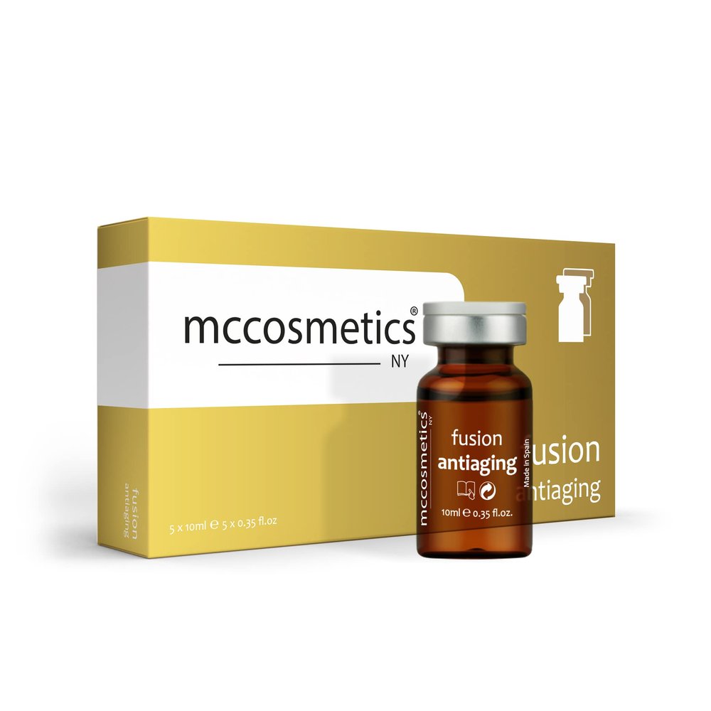 MCCosmetics NY | Fusion Antiaging Solution | DMAE, Panthenol, Organic Silicon, Asian Centella | 5 x 10ml Vials | Made in Spain