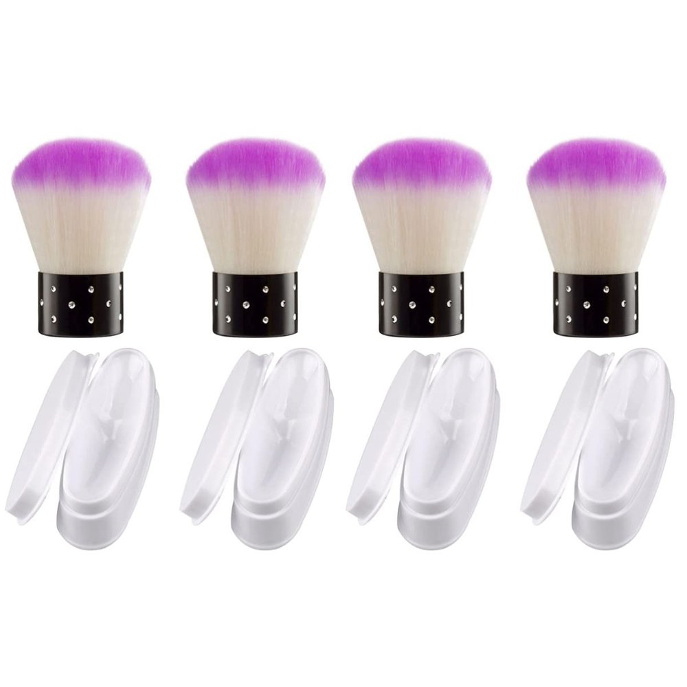 minkissy 4pcs Nail Dip Powder Kit Soft Bristle Dust Brush for Nail Art Manicure for Cleaning and