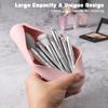 FERYES Large Travel Makeup Brush Holder, Magnetic Anti-fall Out Silicon Portable Cosmetic Face Brushes Holder, Soft and Sleek Makeup Tools Organizer for Travel- (8.27 * 2.36 * 1.57) view 2