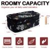 Gloppie Makeup Bag for Women Double Layers Cosmetic Case Floral Makeup Box Travel Size Brush Holder Portable Zipper Cosmetic Pouch with More Pockets view 2