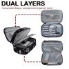 Gloppie Makeup Bag for Women Double Layers Cosmetic Case Floral Makeup Box Travel Size Brush Holder Portable Zipper Cosmetic Pouch with More Pockets view 3