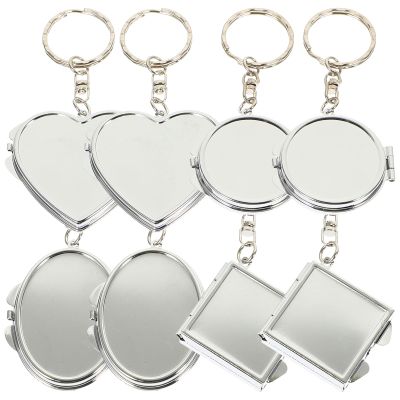 Beavorty Compact Mirror Keychain Double-Sided Metal Folding Pocket Mirror Pendant for Travel Personal Care and Makeup on The Go