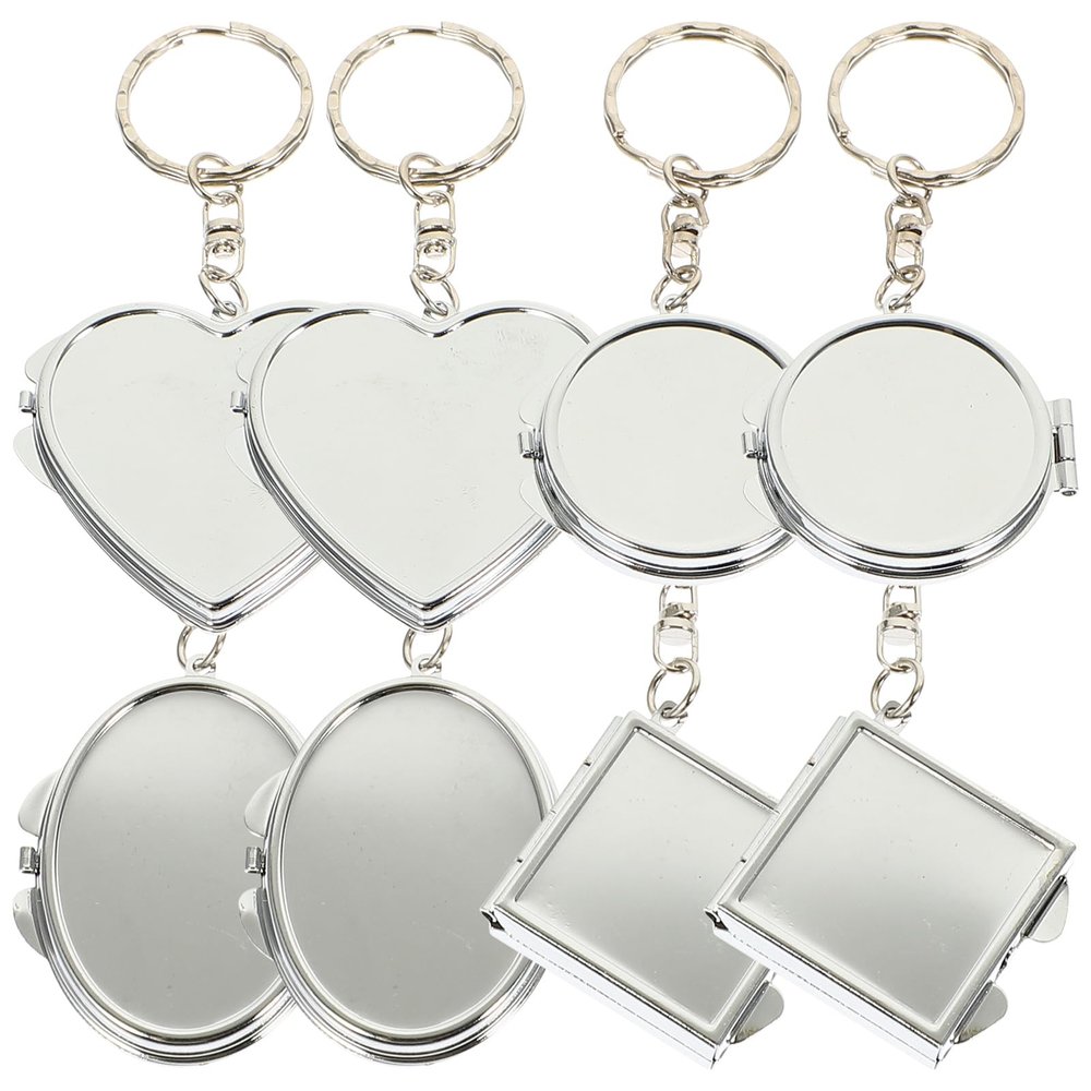 Beavorty Compact Mirror Keychain Double-Sided Metal Folding Pocket Mirror Pendant for Travel Personal Care and Makeup on The Go