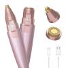 Eyebrow Razor & Facial Hair Removal for Women (2 in 1, USB Rechargeable), 100% Painless Hair Removal, Eyebrow Trimmer and Hair Remover Kit with Light for Eyebrow, Face Peach Fuzz, Lips, Body (Pink) view 1
