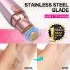 Eyebrow Razor & Facial Hair Removal for Women (2 in 1, USB Rechargeable), 100% Painless Hair Removal, Eyebrow Trimmer and Hair Remover Kit with Light for Eyebrow, Face Peach Fuzz, Lips, Body (Pink) view 4