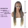 30" Box Braided Wig for Black Women Lightweight Swiss Lace Front Hand Braided Wig with Natural Baby Hair Micro Cornrow Gule Less Synthetic Hair Wigs for African American Woman (#1B/613T Black Blonde Ombre) view 3