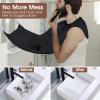 Beard Bib Apron, Stocking Stuffers Christmas White Elephant Gifts for Men Adults Dad Husband, Beard Hair Catcher for Sink, Non-Stick Beard Cape with 3 Suction Cups, Grooming Accessories(Black) view 3